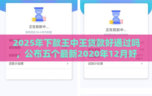 2025年下款王中王贷款好通过吗，公布五个最新2020年12月好下款的口子