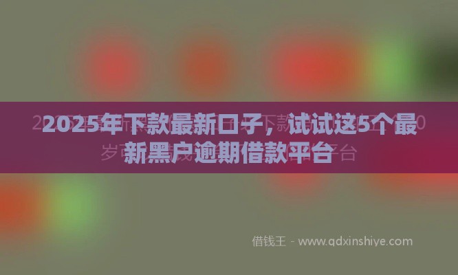 2025年下款最新口子，试试这5个最新黑户逾期借款平台