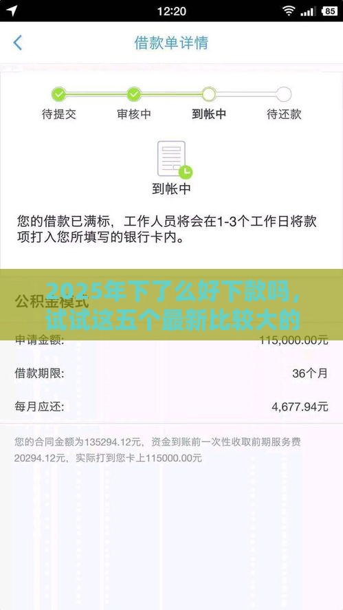 2025年下了么好下款吗，试试这五个最新比较大的网贷平台