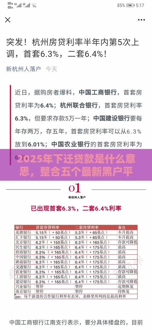 2025年下迁贷款是什么意思，整合五个最新黑户平台100%能借到