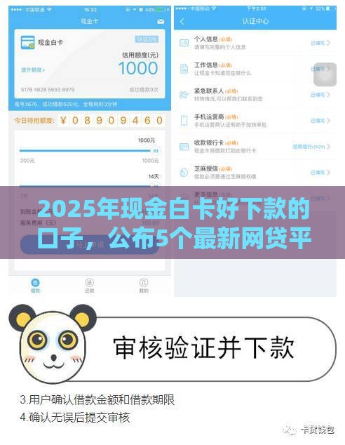 2025年现金白卡好下款的口子，公布5个最新网贷平台哪家好