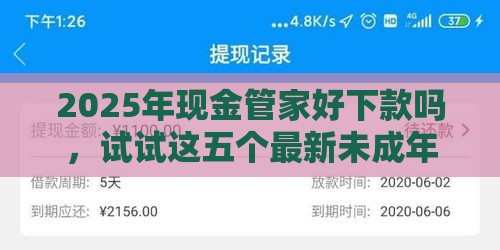 2025年现金管家好下款吗，试试这五个最新未成年人贷款平台