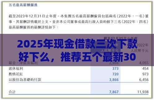 2025年现金借款三次下款好下么，推荐五个最新30天担保费必下口子2025