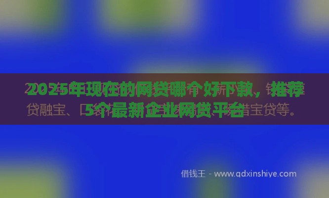2025年现在的网贷哪个好下款，推荐5个最新企业网贷平台