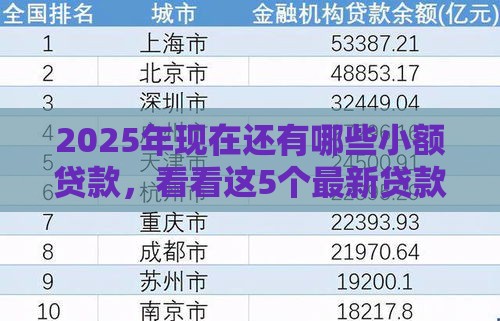 2025年现在还有哪些小额贷款，看看这5个最新贷款平台好利息低