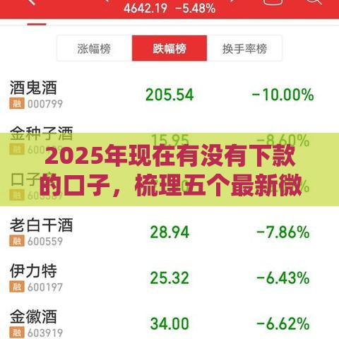 2025年现在有没有下款的口子，梳理五个最新微信能贷款的平台