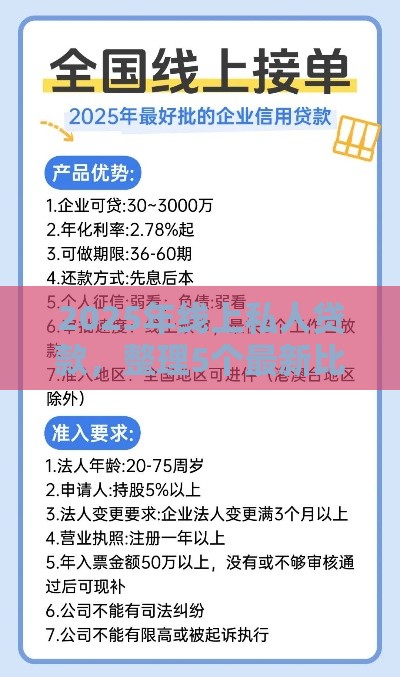 2025年线上私人贷款，整理5个最新比较好的小额贷款平台