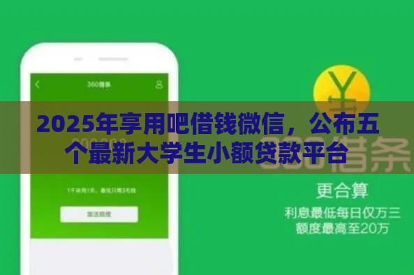 2025年享用吧借钱微信，公布五个最新大学生小额贷款平台