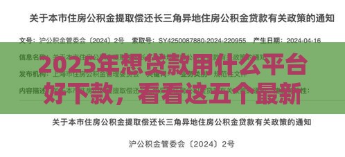 2025年想贷款用什么平台好下款，看看这五个最新黑户公积金贷款口子
