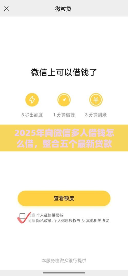 2025年向微信多人借钱怎么借，整合五个最新贷款平台有那些