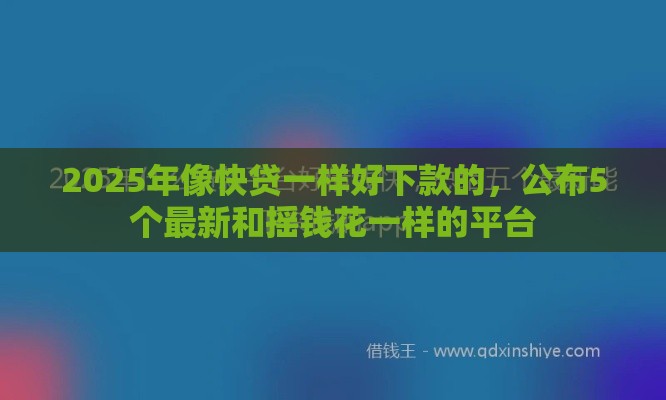 2025年像快贷一样好下款的，公布5个最新和摇钱花一样的平台
