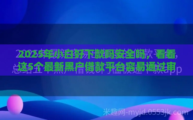 2025年小白好下款吗安全吗，看看这5个最新黑户借款平台容易通过审核