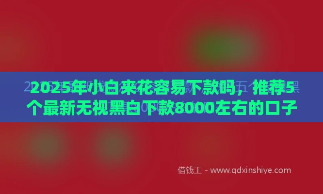 2025年小白来花容易下款吗，推荐5个最新无视黑白下款8000左右的口子