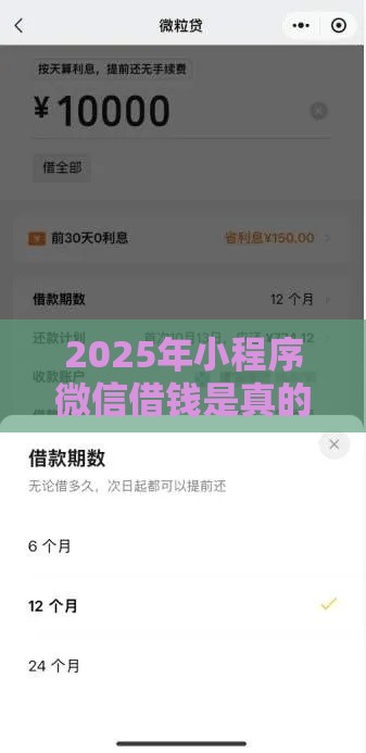2025年小程序微信借钱是真的吗，梳理五个最新靠谱贷款平台