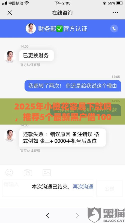 2025年小橙花容易下款吗，推荐5个最新黑户借1000借款平台能放款