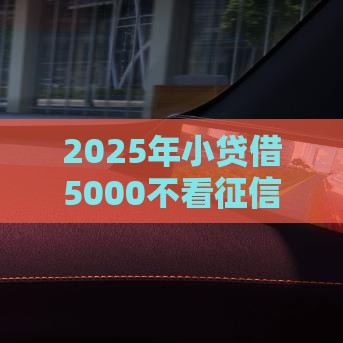 2025年小贷借5000不看征信：分享五个2025热门不用人脸识别的贷款平台