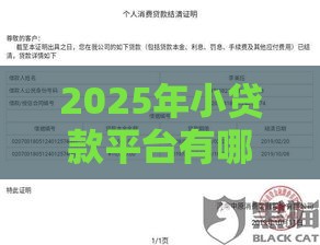 2025年小贷款平台有哪些公司，看看这五个最新借款不看征信的平台