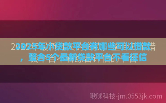 2025年小贷款平台有哪些可以借款，整合5个最新贷款平台不看征信