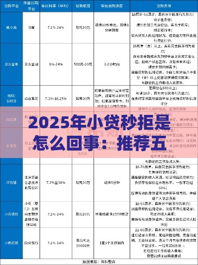 2025年小贷秒拒是怎么回事：推荐五个2025热门黑名单也能贷款的平台