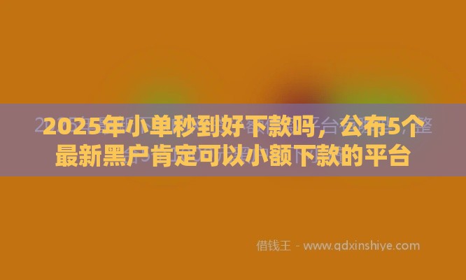 2025年小单秒到好下款吗,公布5个最新黑户肯定可以小额下款的平台 2025年小单秒到好下款吗,公布5个最新黑户肯定可以小额下款的平台