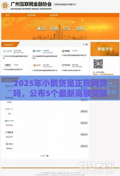 2025年小鹅贷是正规网贷吗，公布5个最新高额贷款平台