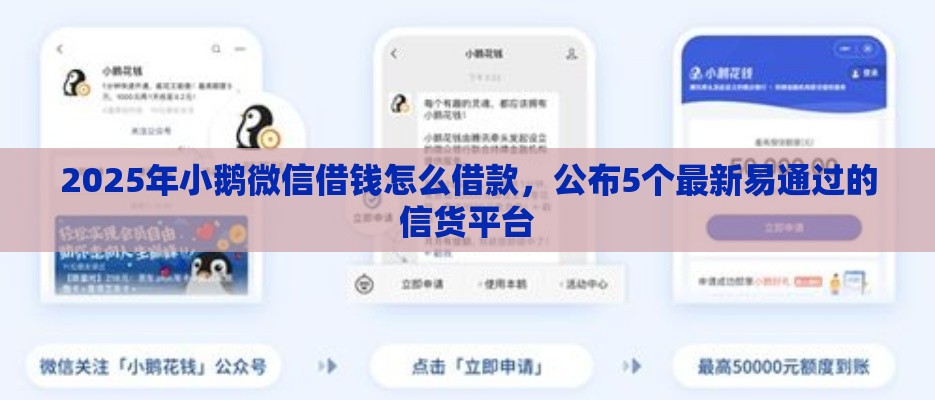 2025年小鹅微信借钱怎么借款，公布5个最新易通过的信货平台