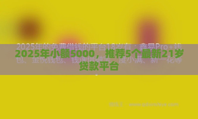 2025年小额5000，推荐5个最新21岁贷款平台