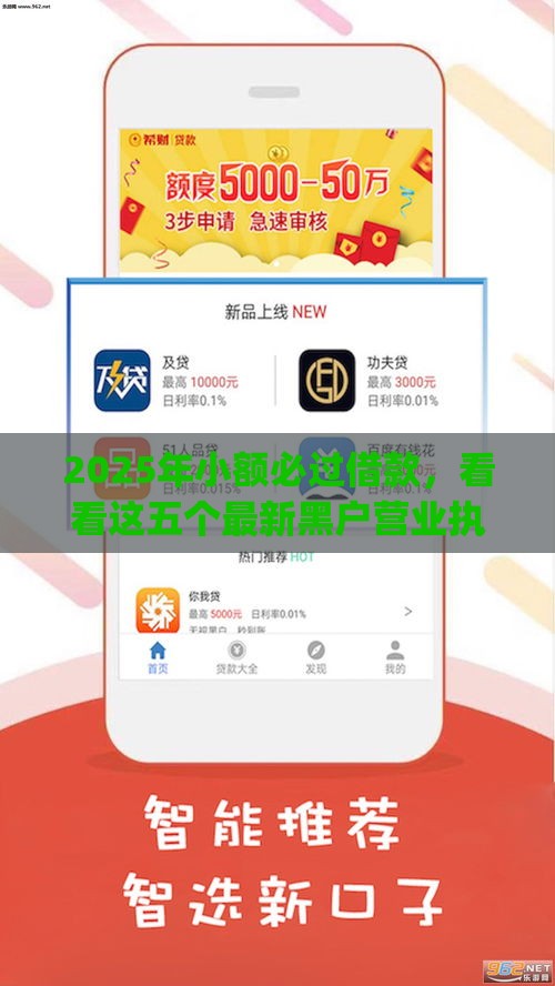 2025年小额必过借款，看看这五个最新黑户营业执照贷款app口子