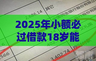 2025年小额必过借款18岁能贷款吗，公布5个最新征信花负债高有逾期还能下款的口子