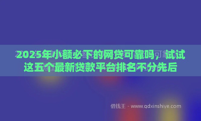 2025年小额必下的网贷可靠吗，试试这五个最新贷款平台排名不分先后