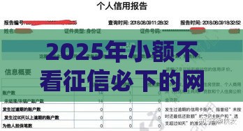 2025年小额不看征信必下的网贷，梳理5个最新通过率高的贷款平台
