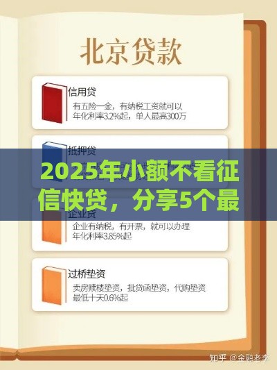 2025年小额不看征信快贷，分享5个最新贷款十大平台