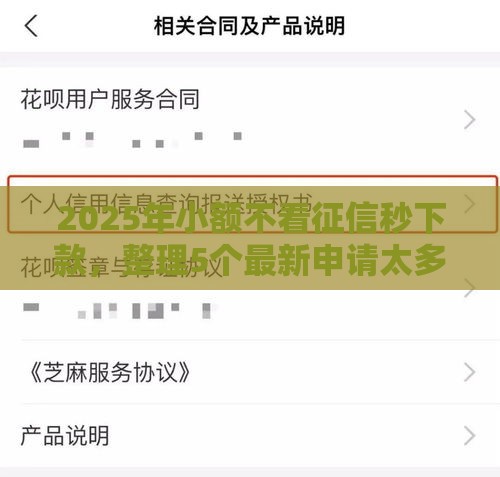 2025年小额不看征信秒下款，整理5个最新申请太多网贷被拒,有没有可以贷款的平台