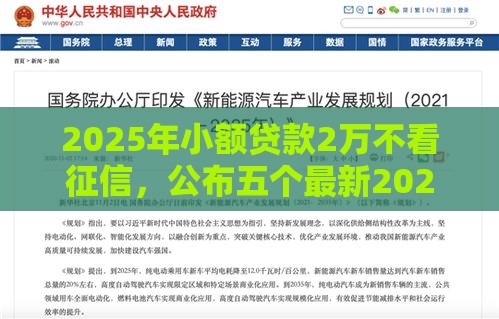 2025年小额贷款2万不看征信，公布五个最新2025年有没有不看征征信的网货平台