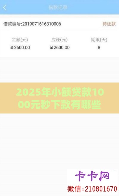 2025年小额贷款1000元秒下款有哪些不查征信，整理五个最新求网贷容易下款的口子