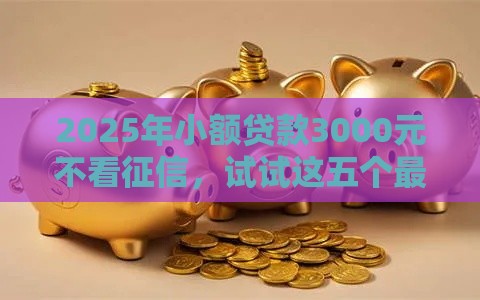 2025年小额贷款3000元不看征信，试试这五个最新哪些贷款平台可靠