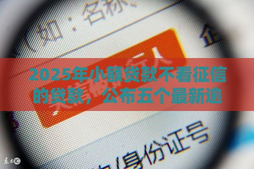 2025年小额贷款不看征信的贷款，公布五个最新逾期中没被执行还能在平台借钱