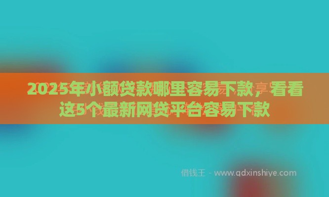 2025年小额贷款哪里容易下款，看看这5个最新网贷平台容易下款