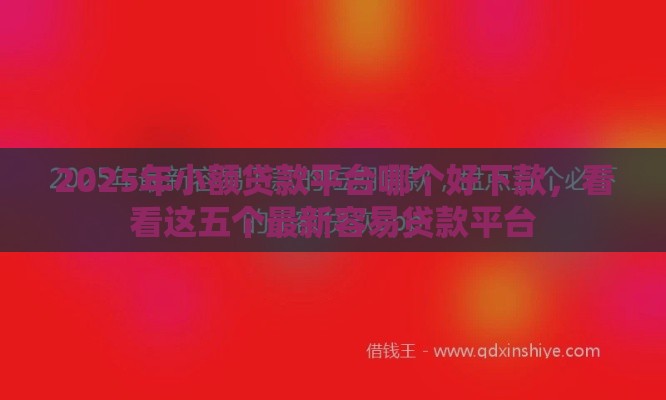 2025年小额贷款平台哪个好下款，看看这五个最新容易贷款平台
