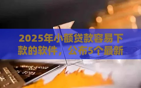 2025年小额贷款容易下款的软件，公布5个最新黑户肯定可以小额下款的平台