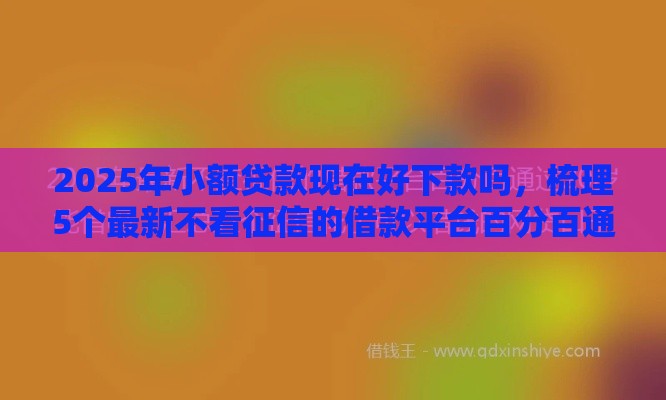 2025年小额贷款现在好下款吗，梳理5个最新不看征信的借款平台百分百通过