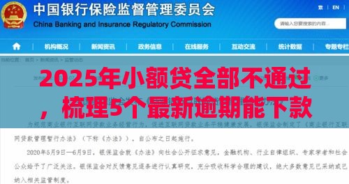 2025年小额贷全部不通过，梳理5个最新逾期能下款的平台