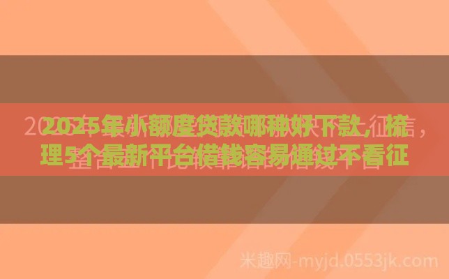 2025年小额度贷款哪种好下款，梳理5个最新平台借钱容易通过不看征信