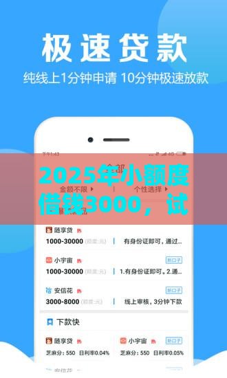 2025年小额度借钱3000，试试这5个最新黑户借款平台容易通过审核