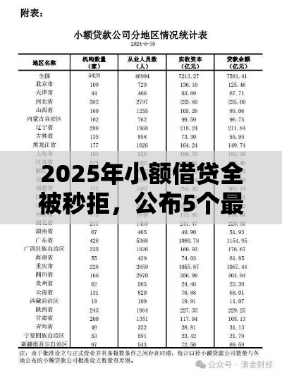 2025年小额借贷全被秒拒，公布5个最新网贷平台额度高