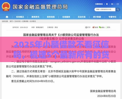 2025年小额借款不看征信吗，梳理5个最新所有的贷款平台