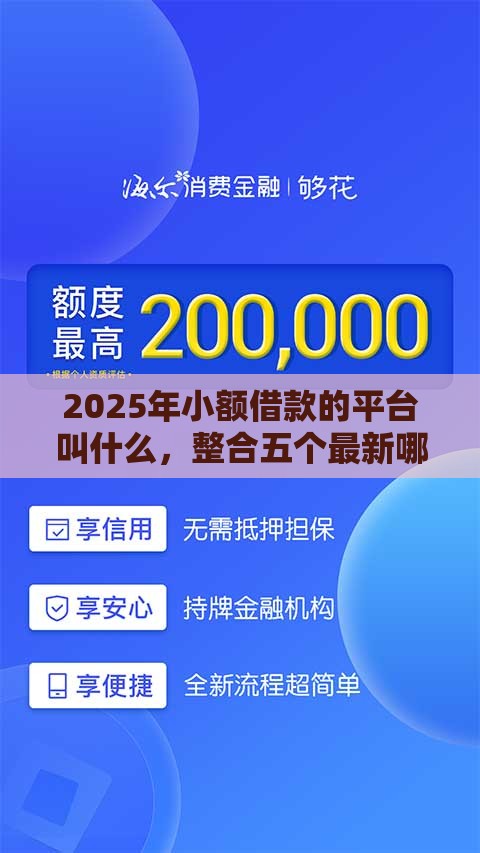 2025年小额借款的平台叫什么，整合五个最新哪些贷款平台不看征信