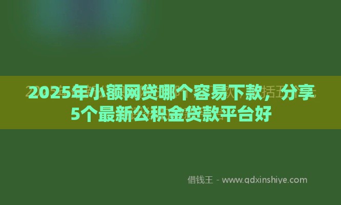 2025年小额网贷哪个容易下款，分享5个最新公积金贷款平台好