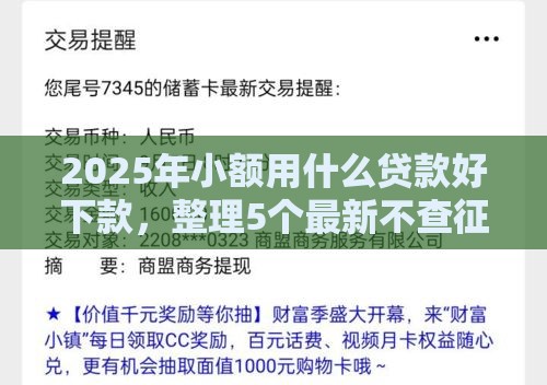 2025年小额用什么贷款好下款，整理5个最新不查征信贷款平台