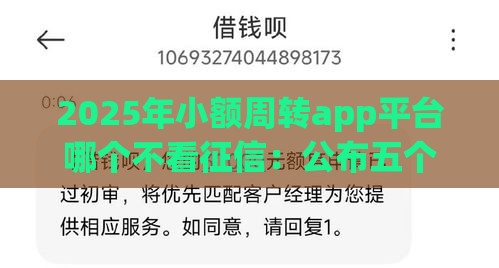 2025年小额周转app平台哪个不看征信：公布五个2025热门当前逾期严重能下款的平台
